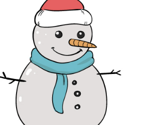 How To Draw A Cartoon Snowman